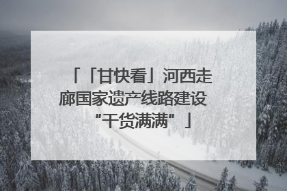 「甘快看」河西走廊国家遗产线路建设“干货满满”