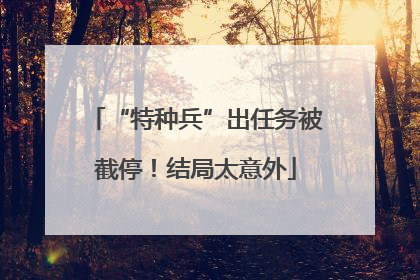 “特种兵”出任务被截停！结局太意外