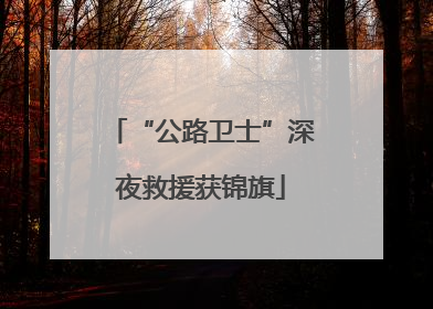 “公路卫士”深夜救援获锦旗