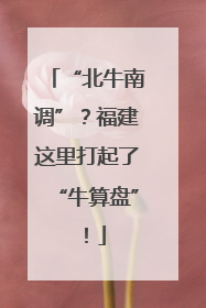 “北牛南调”?福建这里打起了“牛算盘”!