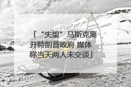 “失望”马斯克离开特朗普政府 媒体称当天两人未交谈