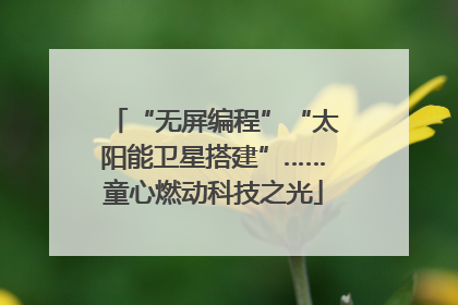 “无屏编程”“太阳能卫星搭建”……童心燃动科技之光