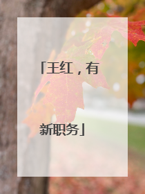 王红，有新职务
