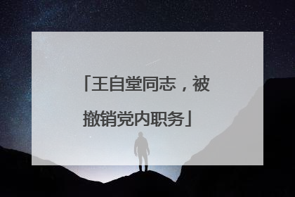 王自堂同志，被撤销党内职务