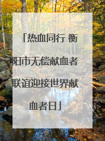 热血同行 衡阳市无偿献血者联谊迎接世界献血者日