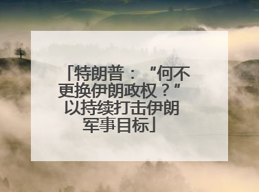 特朗普：“何不更换伊朗政权？” 以持续打击伊朗军事目标