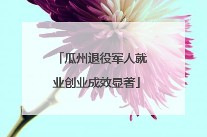 瓜州退役军人就业创业成效显著