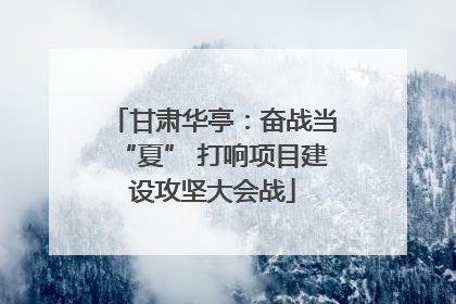 甘肃华亭：奋战当“夏” 打响项目建设攻坚大会战