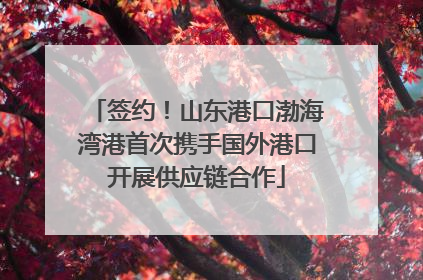 签约！山东港口渤海湾港首次携手国外港口开展供应链合作