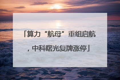算力“航母”重组启航，中科曙光复牌涨停