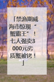 禁渔期威海市惊现“蟹霸王”！七人强卖3000元劣质蟹被铐！