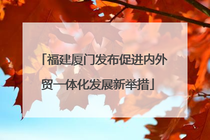 福建厦门发布促进内外贸一体化发展新举措