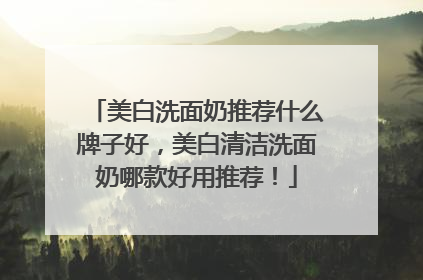 美白洗面奶推荐什么牌子好，美白清洁洗面奶哪款好用推荐！