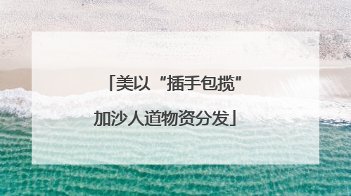 美以“插手包揽”加沙人道物资分发
