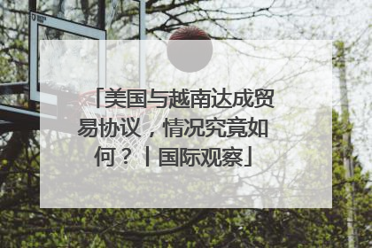 美国与越南达成贸易协议，情况究竟如何？丨国际观察