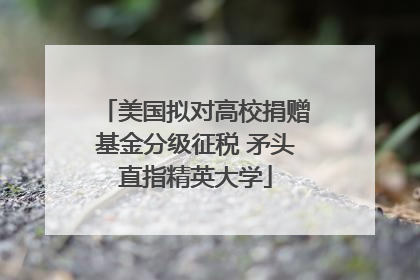 美国拟对高校捐赠基金分级征税 矛头直指精英大学