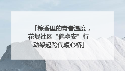 粽香里的青春温度，花堤社区“鹤耋安”行动架起跨代暖心桥