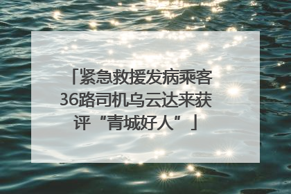 紧急救援发病乘客 36路司机乌云达来获评“青城好人”