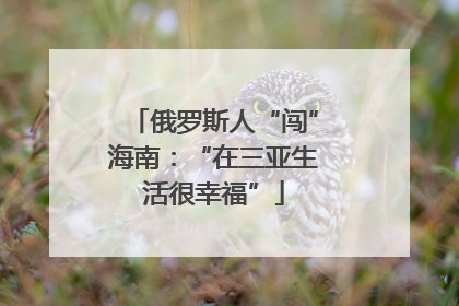 俄罗斯人“闯”海南：“在三亚生活很幸福”