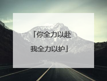 你全力以赴 我全力以护