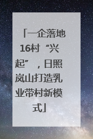 一企落地16村“兴起”，日照岚山打造乳业带村新模式