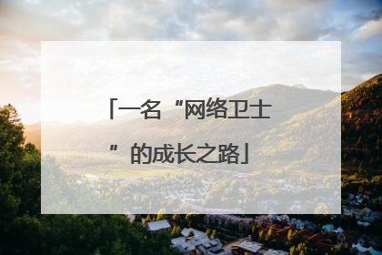 一名“网络卫士”的成长之路