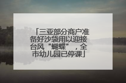 三亚部分商户准备好沙袋用以迎接台风“蝴蝶”，全市幼儿园已停课