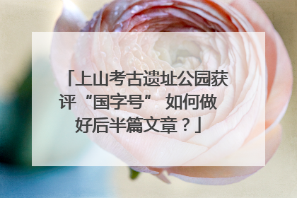上山考古遗址公园获评“国字号” 如何做好后半篇文章？