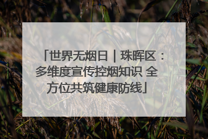 世界无烟日｜珠晖区：多维度宣传控烟知识 全方位共筑健康防线