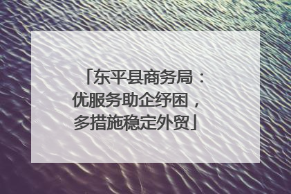 东平县商务局：优服务助企纾困，多措施稳定外贸