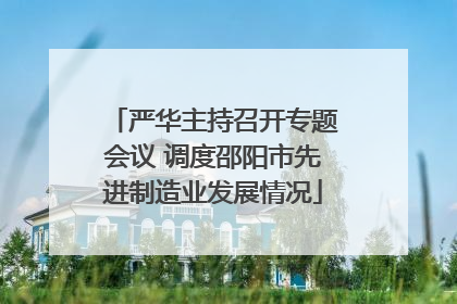 严华主持召开专题会议 调度邵阳市先进制造业发展情况