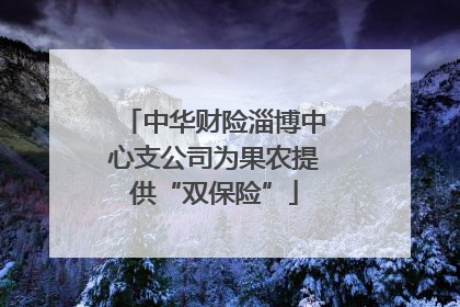 中华财险淄博中心支公司为果农提供“双保险”
