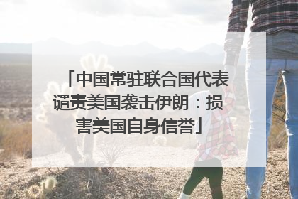 中国常驻联合国代表谴责美国袭击伊朗：损害美国自身信誉
