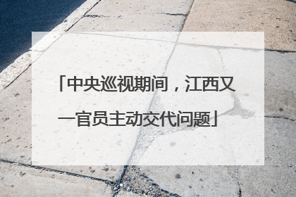 中央巡视期间，江西又一官员主动交代问题