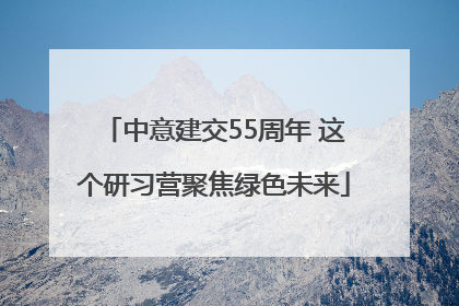 中意建交55周年 这个研习营聚焦绿色未来