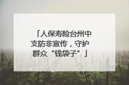 人保寿险台州中支防非宣传，守护群众“钱袋子”
