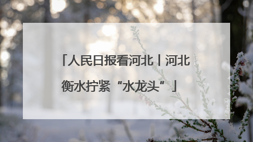 人民日报看河北丨河北衡水拧紧“水龙头”