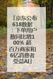 京东公布618数据：下单用户数同比增100% 超百万商家和6亿消费者受益AI