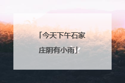 今天下午石家庄阴有小雨