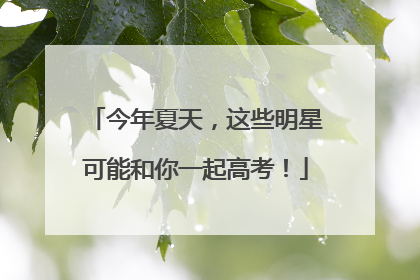 今年夏天，这些明星可能和你一起高考！