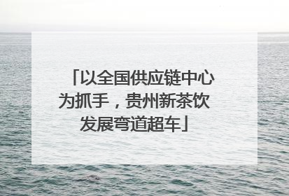 以全国供应链中心为抓手，贵州新茶饮发展弯道超车