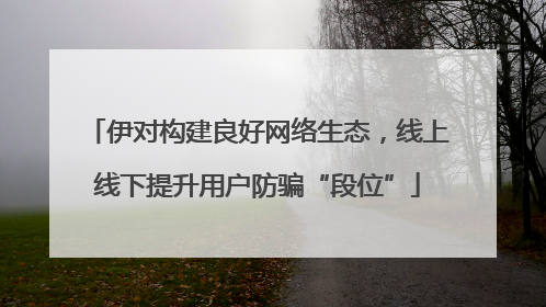 伊对构建良好网络生态，线上线下提升用户防骗“段位”
