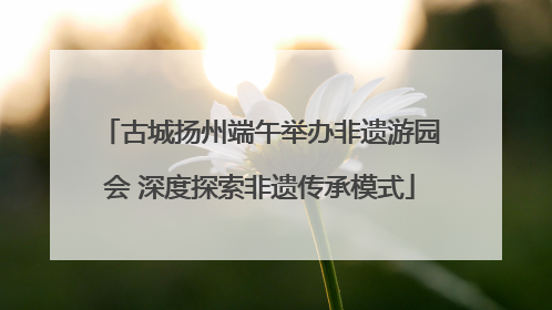 古城扬州端午举办非遗游园会 深度探索非遗传承模式