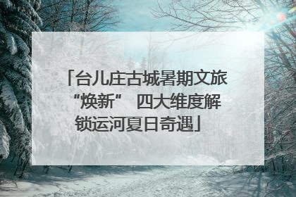 台儿庄古城暑期文旅“焕新” 四大维度解锁运河夏日奇遇