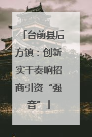 台前县后方镇：创新实干奏响招商引资“强音”