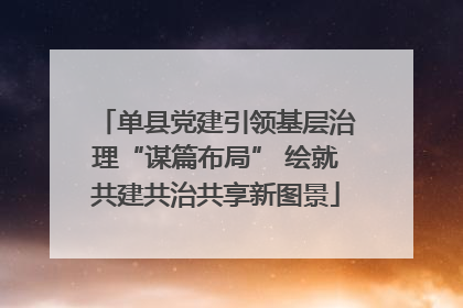 单县党建引领基层治理“谋篇布局” 绘就共建共治共享新图景