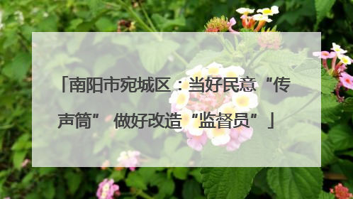 南阳市宛城区：当好民意“传声筒” 做好改造“监督员”