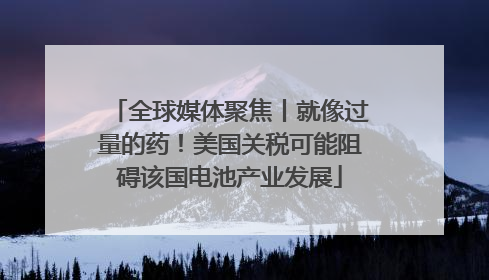 全球媒体聚焦丨就像过量的药！美国关税可能阻碍该国电池产业发展