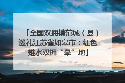 全国双拥模范城（县）巡礼江苏省如皋市：红色雉水双拥“皋”地