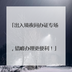 出入境夜间办证专场，错峰办理更便利！